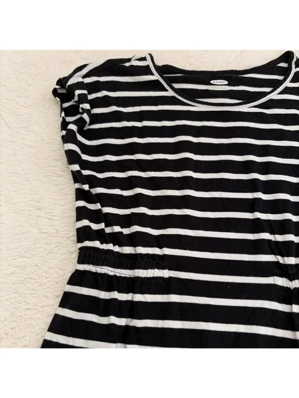 Old Navy Girls XL 14/16 Black Striped Dress Coastal Nautical Preppy